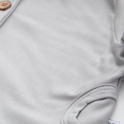 Bamboom Baby Vestje Met Capuchon Grijs/Ivoor koop je bij Babywinkel
