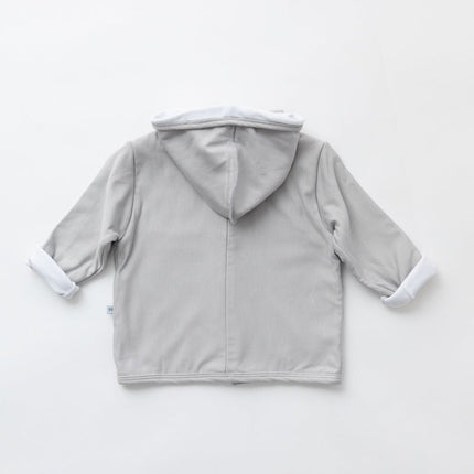 Bamboom Baby Vestje Met Capuchon Grijs/Ivoor koop je bij Babywinkel