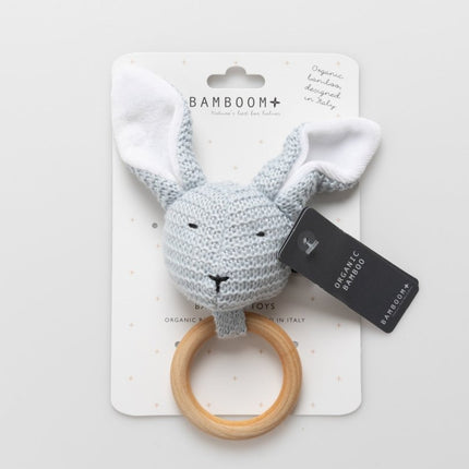 Bamboom Bijtring Hout Haasje Licht Blauw koop je bij Babywinkel