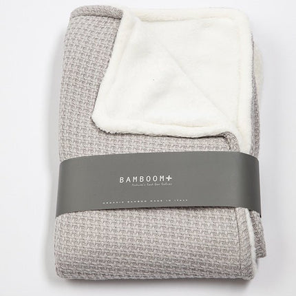 Bamboom Wiegdeken Gebreid Dubbel Soft Stone Parelgrijs 75x100cm koop je bij Babywinkel