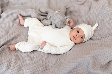 Bamboom Wiegdeken Gebreid Dubbel Soft Stone Parelgrijs 75x100cm koop je bij Babywinkel