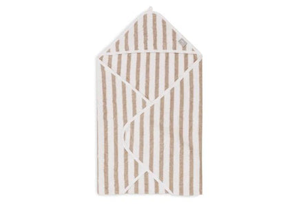 Jollein Badcape Baby Gestreept Terry Olive Green 75X75cm koop je bij Babywinkel