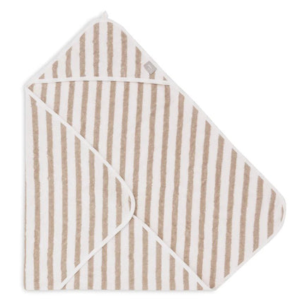 Jollein Badcape Baby Gestreept Terry Olive Green 75X75cm koop je bij Babywinkel