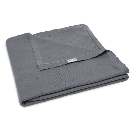 Jollein Wiegdeken Pointelle Storm Grey 100x150cm koop je bij Babywinkel