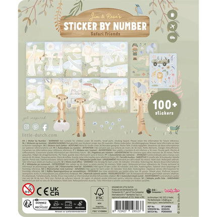 Little Dutch Stickerboek Op Nummer Safari Friends