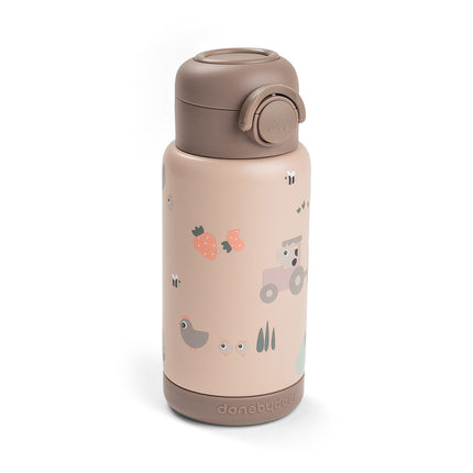 <tc>Done by Deer</tc> Thermos-Trinkflasche mit Strohhalm „Tiny Farm Powder“, 340 ml
