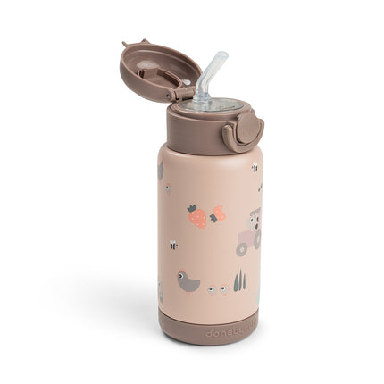 <tc>Done by Deer</tc> Thermos-Trinkflasche mit Strohhalm „Tiny Farm Powder“, 340 ml