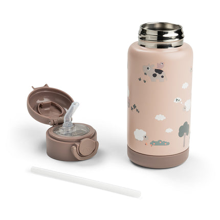 <tc>Done by Deer</tc> Thermos-Trinkflasche mit Strohhalm „Tiny Farm Powder“, 340 ml