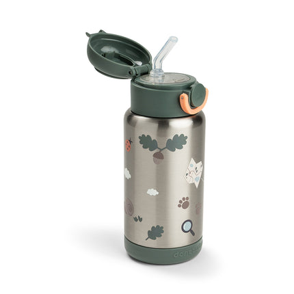 <tc>Done by Deer</tc> Thermos-Trinkflasche mit Strohhalm „Tiny Trails Green“, 340 ml