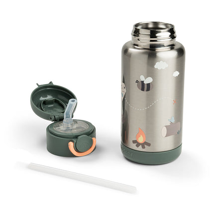 <tc>Done by Deer</tc> Thermos-Trinkflasche mit Strohhalm „Tiny Trails Green“, 340 ml
