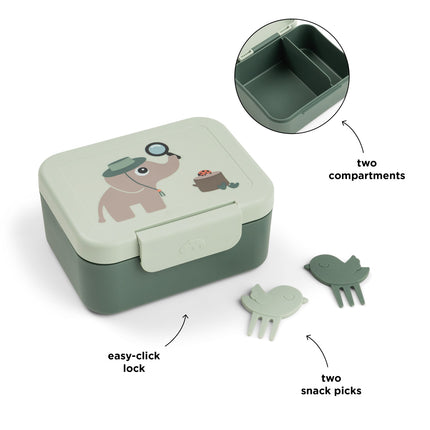 <tc>Done by Deer</tc> Brotdose inkl. Snackspieße Tiny Trails Green