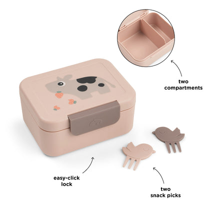 <tc>Done by Deer</tc> Lunchbox inkl. Snack-Spieße „Tiny Farm Powder“