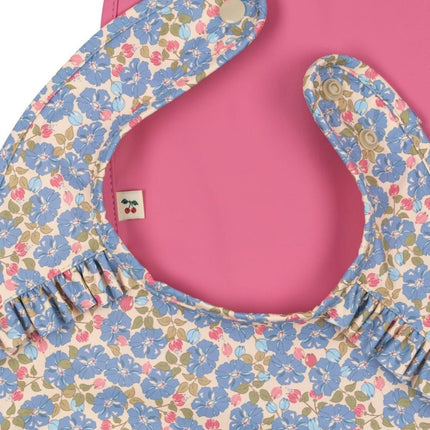 2 PACK DINNER BIB WITH FRILL FLEUR ROSIER/CHATEAU ROSE - Babywinkel - 5715681098738