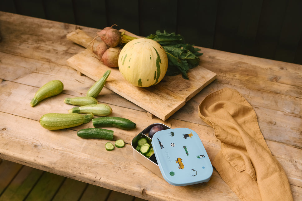 Edelstahl Lunchbox Fun/Strand Blau