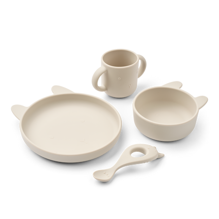 <tc>Liewood</tc> Kindergeschirr-Set „Vivi Rabbit“ in Sandfarben