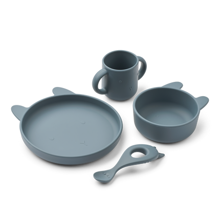 <tc>Liewood</tc> Kindergeschirr-Set „Vivi Whale Blue“