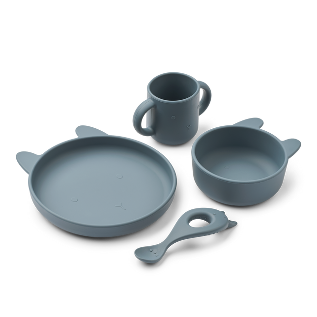 <tc>Liewood</tc> Kindergeschirr-Set „Vivi Whale Blue“