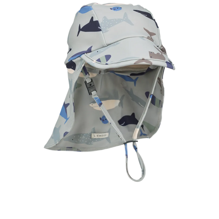 Liewood Zonnehoedje Baby Shark / Dove Blue