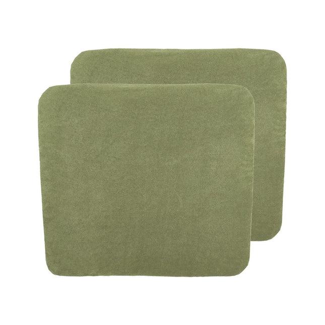 Aankleedkussenhoes 2 - pack badstof Uni - olive green - 85x75cm - Babywinkel - 4054703108224