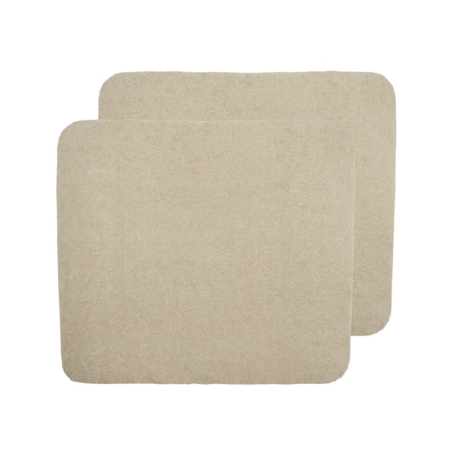 Aankleedkussenhoes 2 - pack badstof Uni - sand - 85x75cm - Babywinkel - 4054703103229