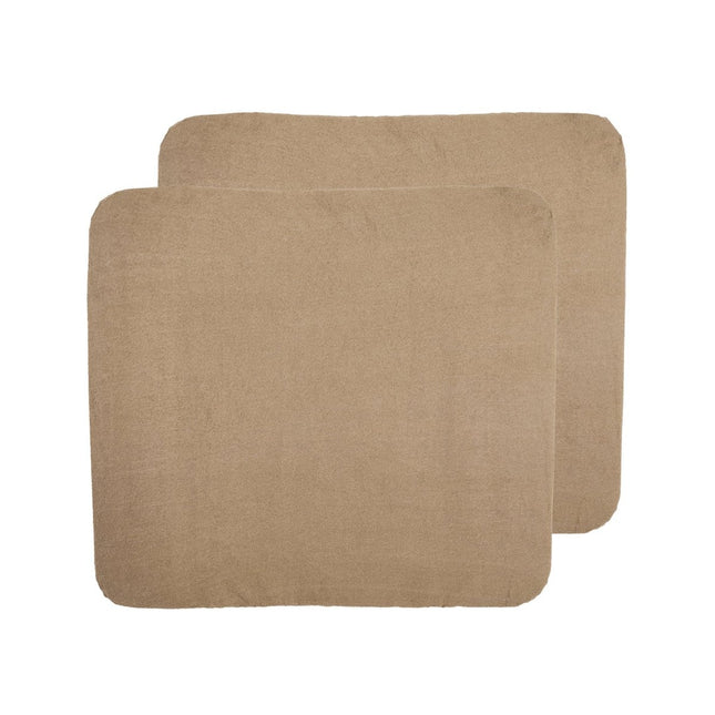 Aankleedkussenhoes 2 - pack badstof Uni - taupe - 85x75cm - Babywinkel - 4054703103120