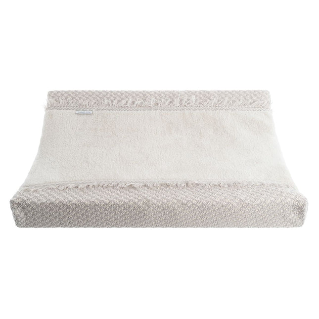 Aankleedkussenhoes Happiness urban taupe/ecru - 45x70 - Babywinkel - 8721052102741