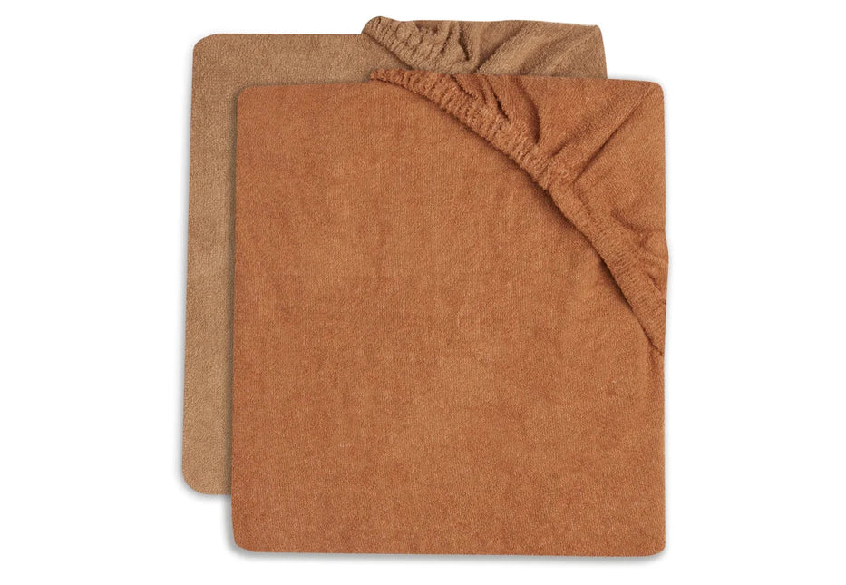 Aankleedkussenhoes Set 2 - Pack – Zachte Badstof Caramel koop je bij Babywinkel