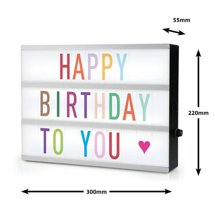 ALB - 01 - LED Lightbox A4, 3 lines, 85 letters and numbers - Babywinkel - 8712412578863