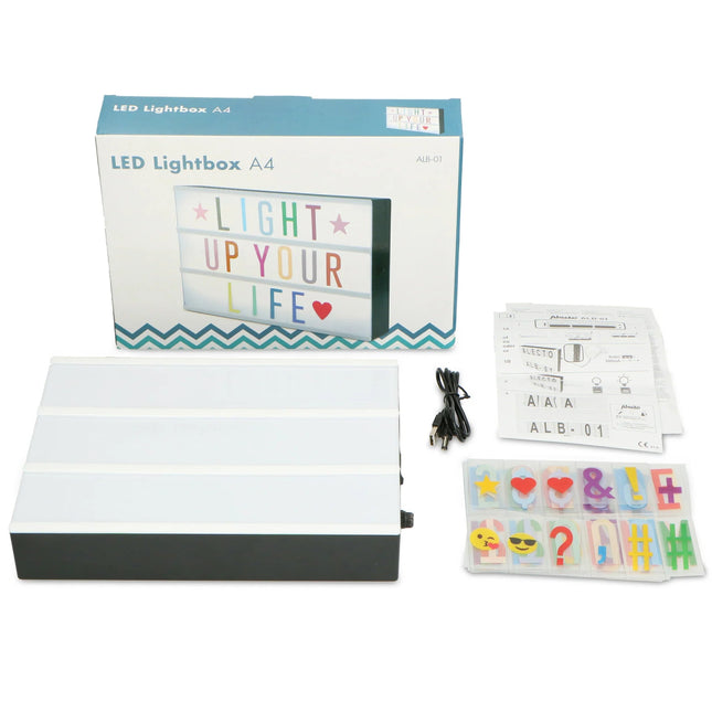 ALB - 01 - LED Lightbox A4, 3 lines, 85 letters and numbers - Babywinkel - 8712412578863