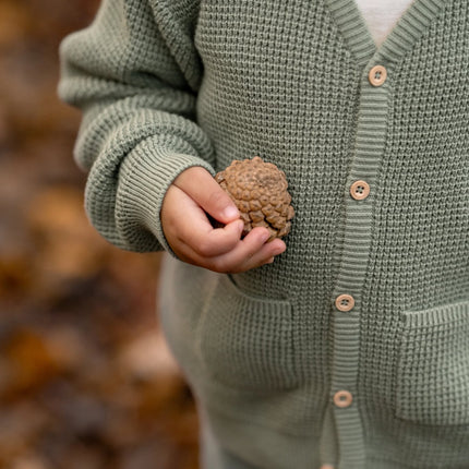 Strickstrickjacke Waldgrün