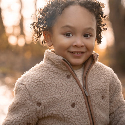 Teddy Strickjacke Taupe