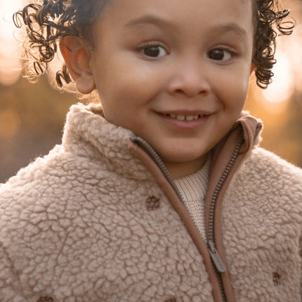 Teddy Strickjacke Taupe