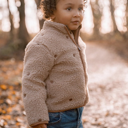 Teddy Strickjacke Taupe