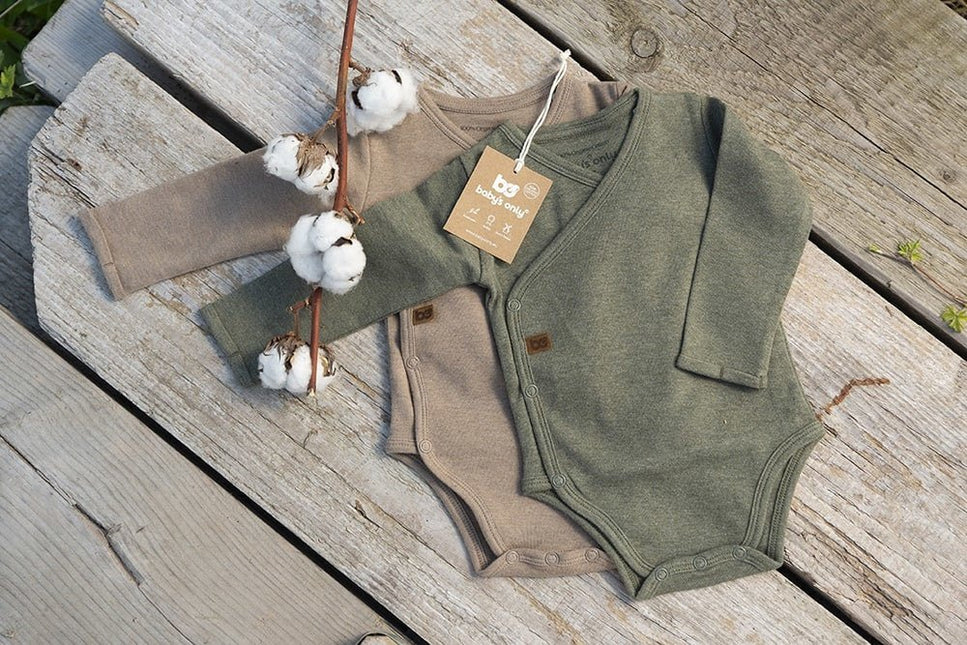 Baby's Only Romper Lange Mouw Melange Khaki - Baby's Only - Babywinkel - 8720512362473