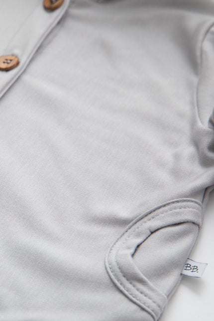 Bamboom Baby Vestje Met Capuchon Grijs/Ivoor koop je bij Babywinkel
