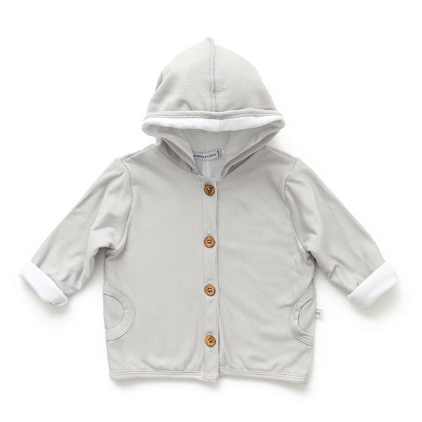 Bamboom Baby Vestje Met Capuchon Grijs/Ivoor koop je bij Babywinkel