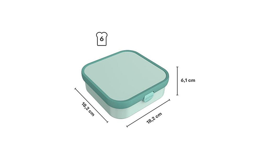 Bento lunchbox Campus groot - Cool blue - Babywinkel - 8720294056546