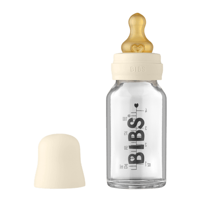 BIBS Babyfles Glas 110ml Ivory - BIBS - Babywinkel - 5713795220885
