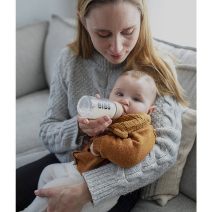 BIBS Babyfles Glas 225ml Ivory - BIBS - Babywinkel - 5713795220915