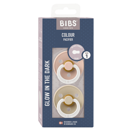 BIBS Speen Maat 1 Blush Night/Vanilla Night 2st - BIBS - Babywinkel - 5713795210015
