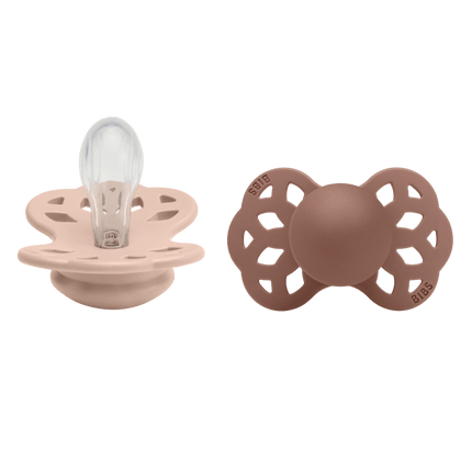 BIBS Speen Maat 1 Silicone Symmetrical Blush/Woodchuck 2st - BIBS - Babywinkel - 5713795243891
