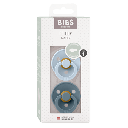 BIBS Speen Maat 2 Latex Symmetric Baby Blue/Petrol 2st - BIBS - Babywinkel - 5713795242436