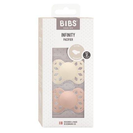 BIBS Speen Maat 2 Silicone Anatomical Ivory/Blush 2st - BIBS - Babywinkel - 5713795243648