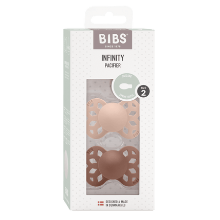 BIBS Speen Maat 2 Silicone Symmetrical Blush/Woodchuck 2st - BIBS - Babywinkel - 5713795243907