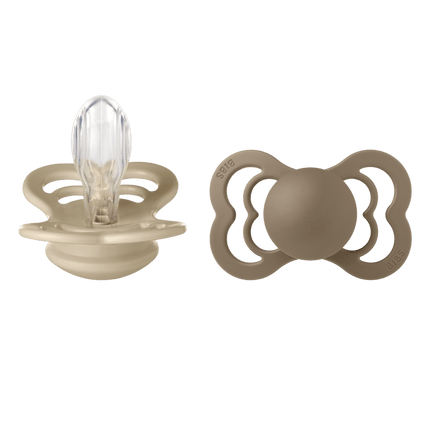 BIBS Speen Maat 2 Vanilla/Dark Oak Supreme Silicone 2st - BIBS - Babywinkel - 5713795199082