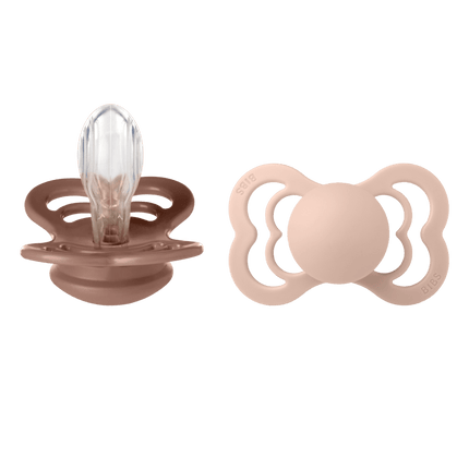 BIBS Speen Maat 2 Woodchuck/Blush Supreme Silicone 2st - BIBS - Babywinkel - 5713795199129
