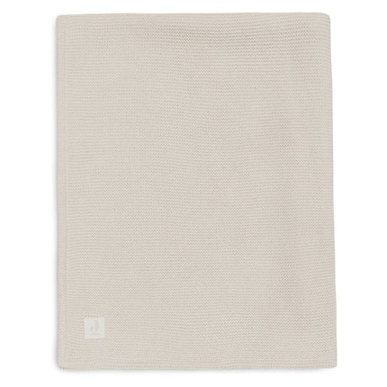 Deken Wieg 75x100cm Basic Knit - Oatmeal/Velvet - Babywinkel - 8717329403857
