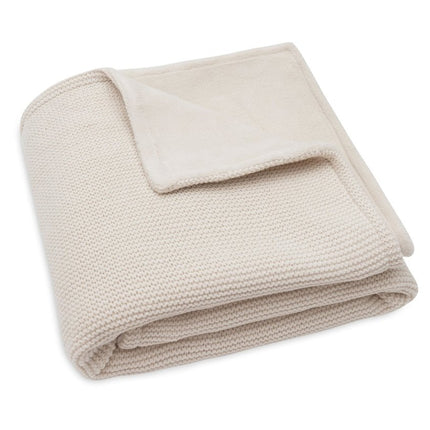 Deken Wieg 75x100cm Basic Knit - Oatmeal/Velvet - Babywinkel - 8717329403857