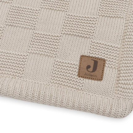 Deken Wieg 75x100cm Box Knit - Warm Sand/Velvet - GOTS - Babywinkel - 8717329403864