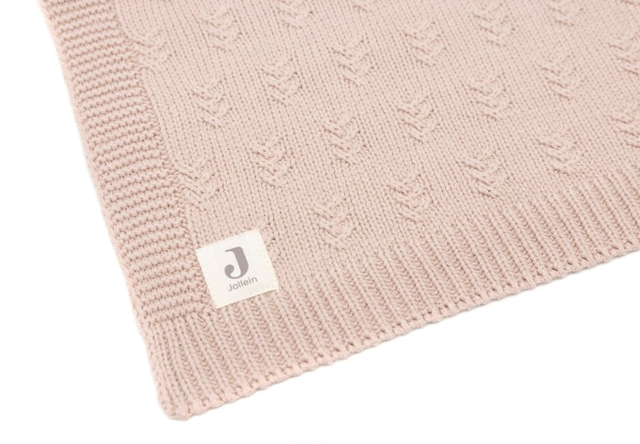 Jollein Wiegdeken Grain Knit Wild Rose 75X100Cm koop je bij Babywinkel